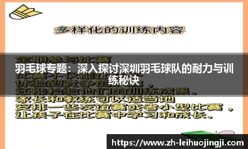 羽毛球专题：深入探讨深圳羽毛球队的耐力与训练秘诀